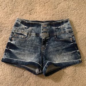 NOBO High Rise Acid Washed Shorts